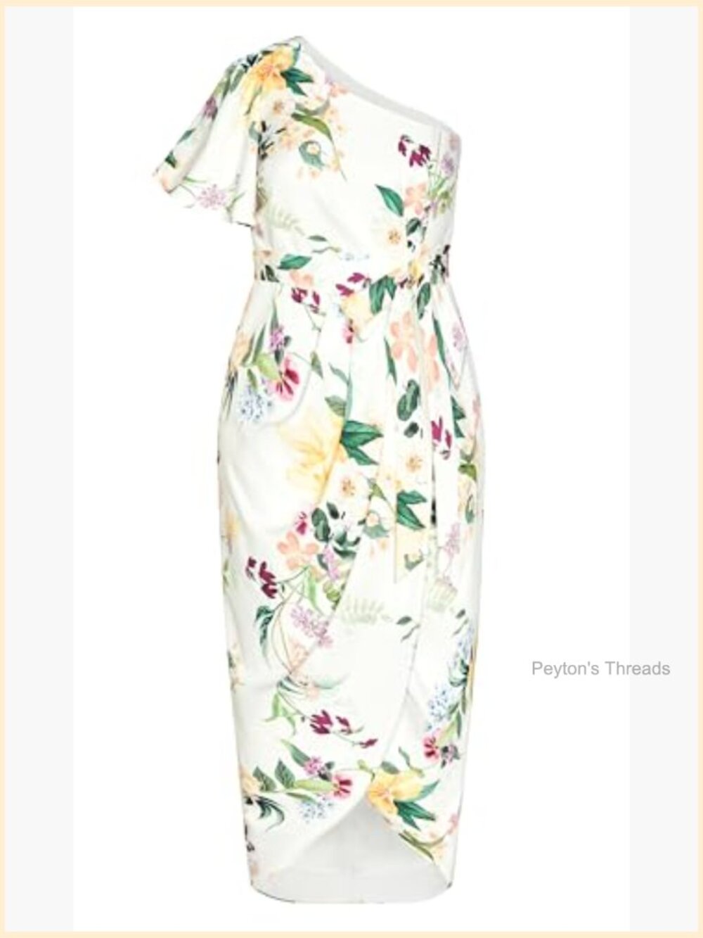 Plus Size Maxi Wrap Dress One Shoulder Tulip Skirt Pockets - Picture 4 of 5